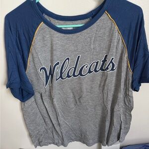 Wildcats Gray and Blue Short Sleeve Tee